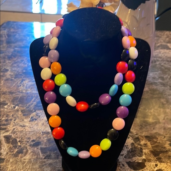 Multicolor Acrylic Beaded Necklace - Picture 1 of 3